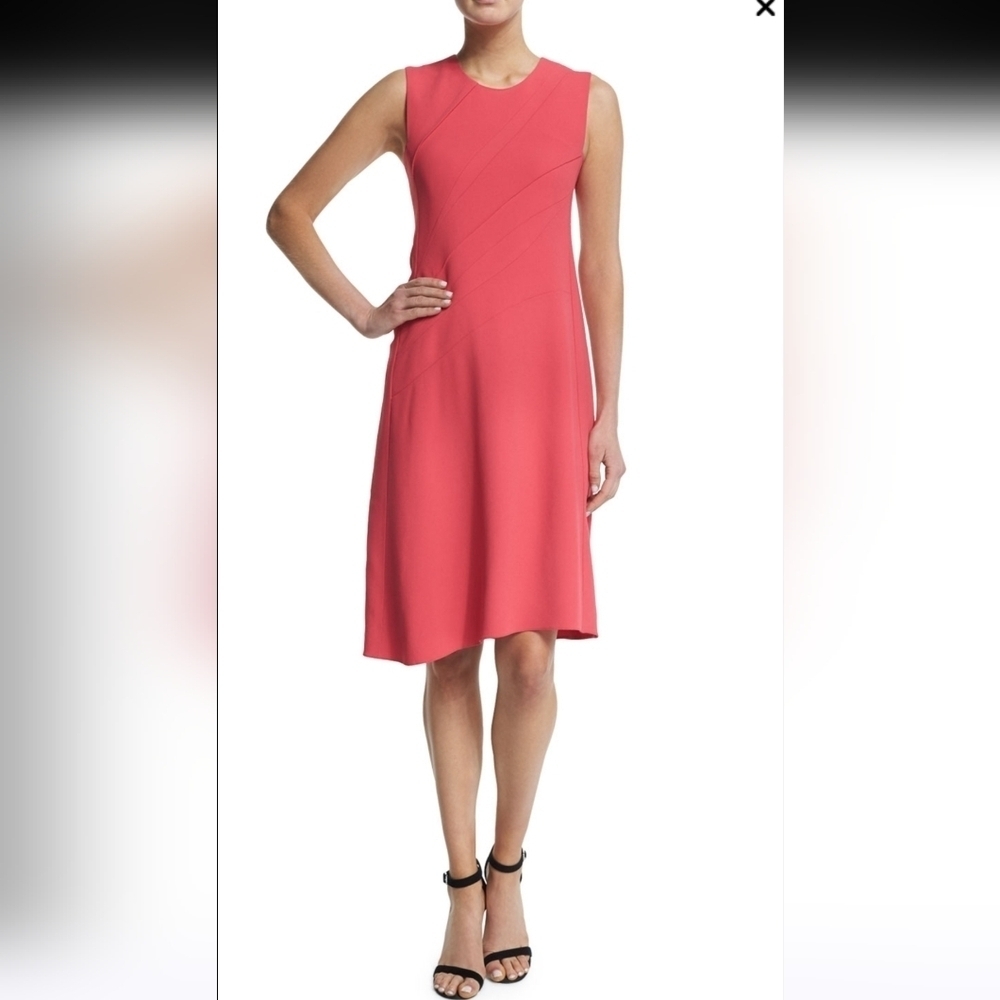 NWT Narciso Rodriguez Sleeveless Asymmetric-Seamed Dress, Pink Sz38